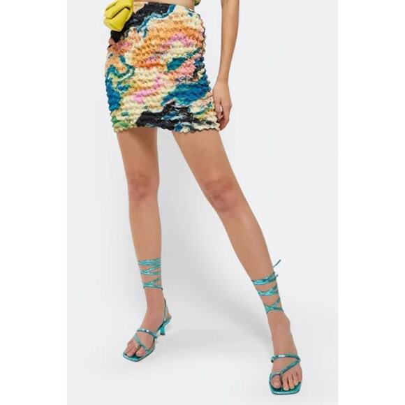 NWOB Schutz Lily Metallic Leather High Heel Sandal Turquoise Blue Size 6.5 B - Picture 4 of 10